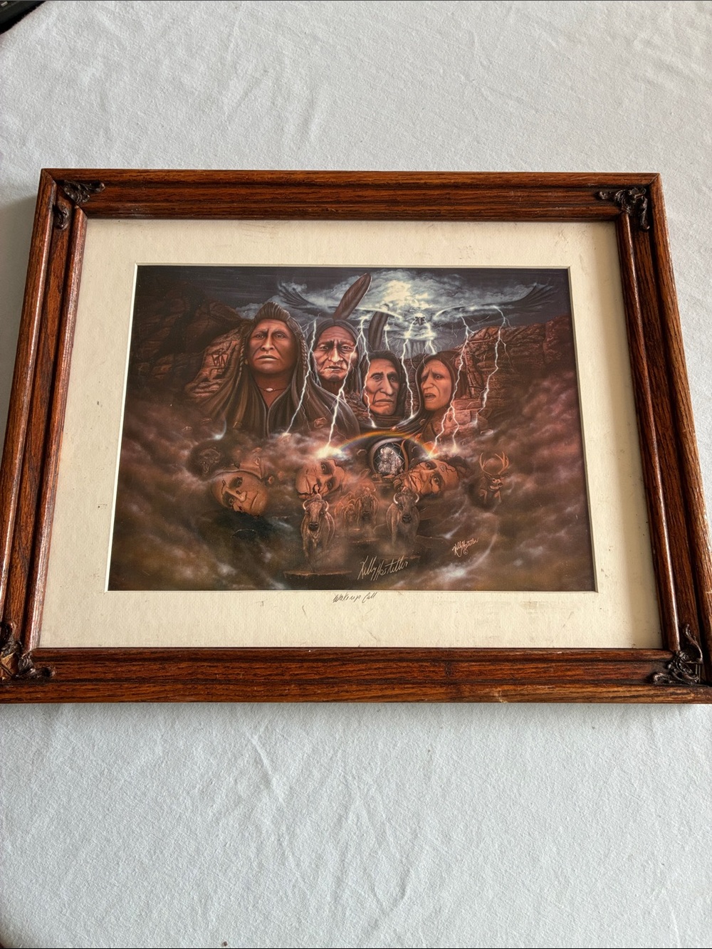 Kelly Hostetler Signed, Matted & Framed “Wake Up Call” Native Spirit Art Print